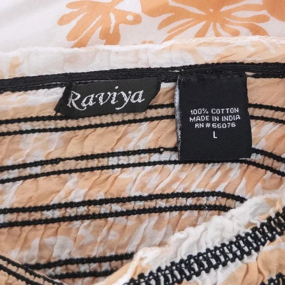 Raviva Convertible Skirt Dress WOMENS LARGE Brown Boho Smocked Strapless Midi - Picture 5 of 5